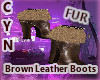Brown Leather Boots Fur