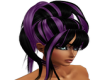 black&purple bun pony
