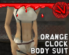 Orange Clock Body Suit