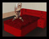 SD Red Silk n Wooden Bed