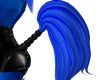 Blue streaked pony tail