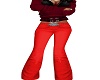 flare jeans ,, red