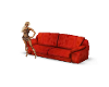 10pose red couch