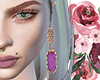 A! Purple Gold Earring