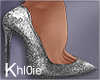 K NYE silver heels