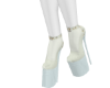 L. White lingerie heels