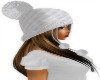 White Ski Hat with Hair