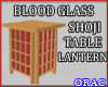 Red Glass Lantern Table