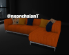 Vibrant Orange Couch