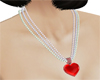 Pearl necklace Red Heart