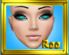 half closed teal doll
