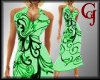 Halter Dress Print Green