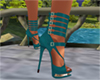 Teal Strapped Heels