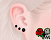 蝶 Black Studs Earrings