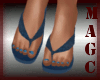 Blue swirl flipflops