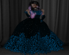 blue feather gown