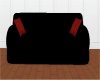 Black Couch Red Pillows