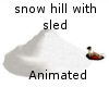 Snow hill with sled