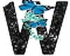 Black glitter Letter W