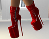 PVC Ankle Boots Red