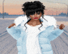 Blue fur coat
