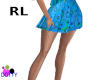 Blue dots pleated skirt