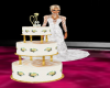 swan & rose wedding cake