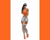 Orange Sexy Skirt Set-A