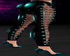 Half Leather Pants Teal