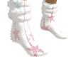 pink/white fluffy sox