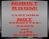 nudist room sign