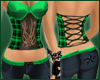 GREEN corset and jeans
