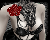 red goth rose collar