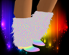 rave~ furry rainbow boot