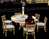 mesa,gold,white,chairs
