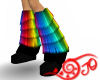 Rainbow Fuzzy Boots