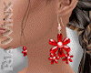 Red Floral Earrings