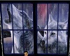 Wolf Raining Window