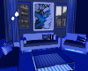 Blue neon chill room