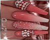Dried Rose Diamond Nails