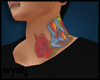 w. skull neck tattoo