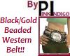 PI - Beaded Belt Blk+Gld