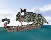 sea monster wooden ship