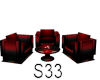 S33 Red BLack GroupChair
