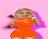 Slashed Orange Dress