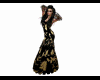 Black golden dress long