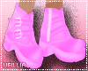 Kawaii Pink Buckle Boots