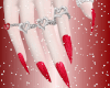 red nails + rings ✗