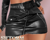 RL Black Leather Skirt