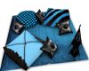 Blk/Blu Chat on Pillows